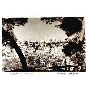 RPPC Photo Postcard Israel Jerusalem RARE Jemin Moshe Quarter Hebrew Unposted